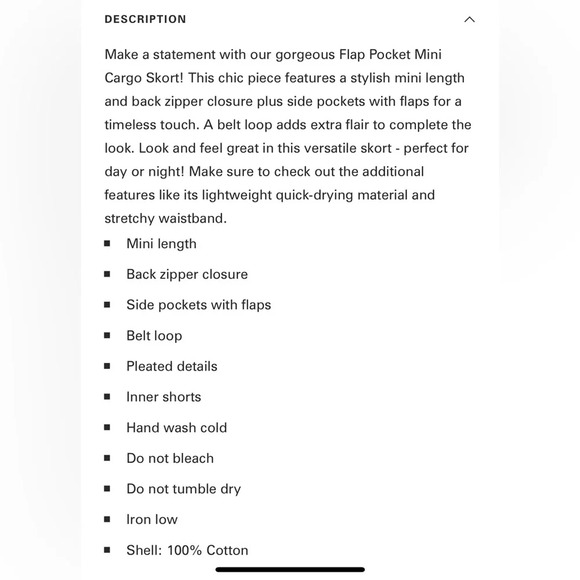 English Factory Flap Pocket Mini Cargo Skort, Beige, Size Small, NWOT, Utility - Picture 14 of 14